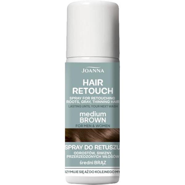 Joanna Hair Retouch spray do retuszu odrostu, siwizny i przerzedzonych włosów 75m Średni Brąz 