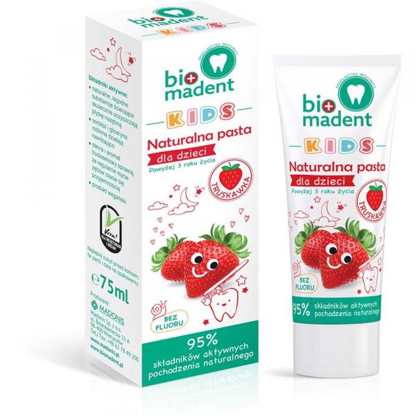 Bio Madent Kids pasta do zębów dla dzieci 75ml truskawkowa
