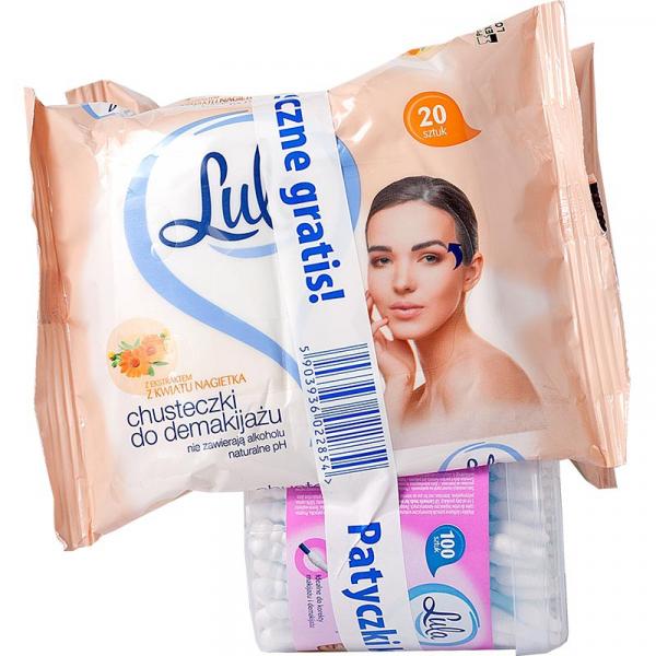Lula zestaw chusteczki do demakijażu 2 paczki + patyczki kosmetyczne