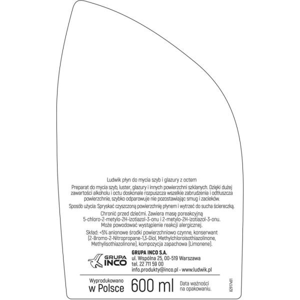 Ludwik płyn do szyb i glazury Grapefruit 600ml