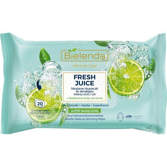 Bielenda Fresh Juice chusteczki do demakijażu 20 sztuk Limonka