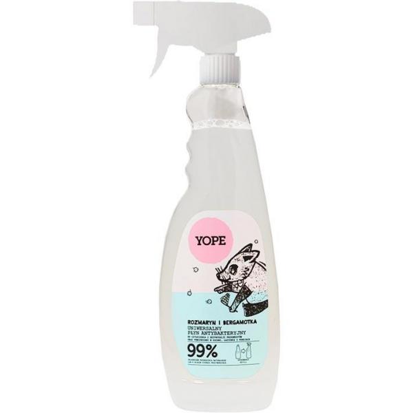 Yope uniwersalny płyn antybakteryjny 750ml spray Rozmaryn i Bergamotka