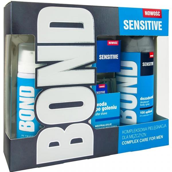 Bond zestaw Sensitive płyn po goleniu 100ml + dezodorant 150ml + pianka do golenia 50ml