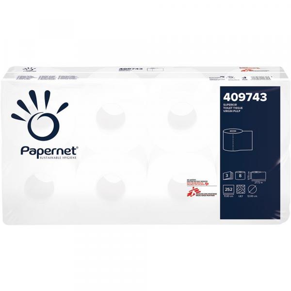 Papernet papier toaletowy 3-warstwowy 8 rolek Biały
