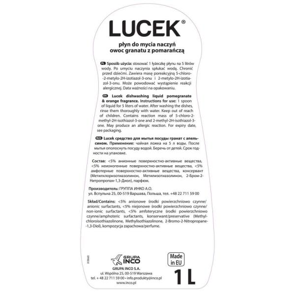 Lucek płyn do mycia naczyń 1L owoc granatu z pomarańczą
