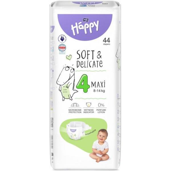 Bella Happy Soft & Delicate pieluchy 4 Maxi (8-14kg) 44 sztuki 