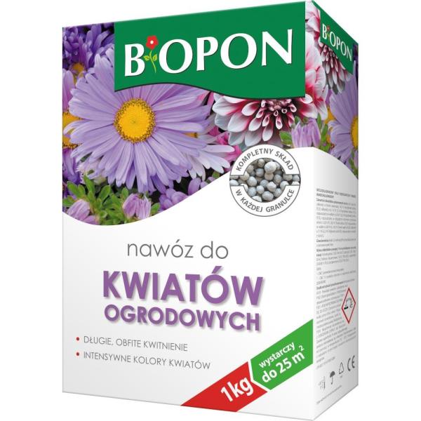 Biopon nawóz 1kg Kwiaty Ogrodowe granulat