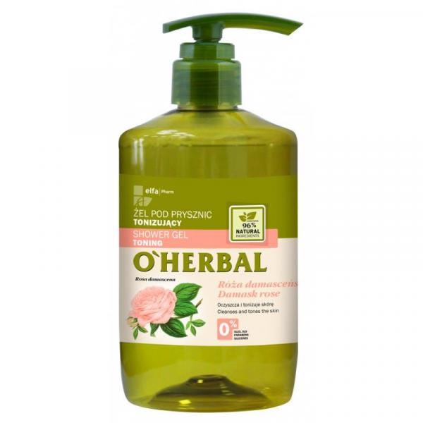 O Herbal żel pod prysznic tonizujący 750ml Róża
