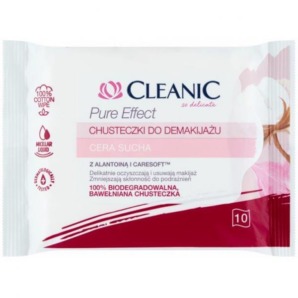 Cleanic chusteczki do demakijażu Pure Effect 10szt. cera sucha