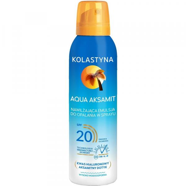 Kolastyna Aqua Aksamit Emulsja do opalania SPF20 150ml Spray
