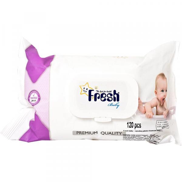 Fresh Baby Chusteczki nawilżane 120 sztuk