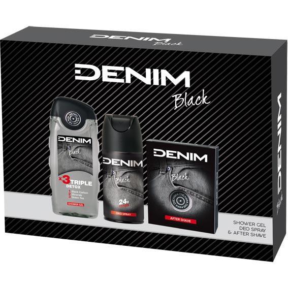 Denim zestaw Black woda po goleniu 100ml + dezodorant 150ml + żel pod prysznic 250ml