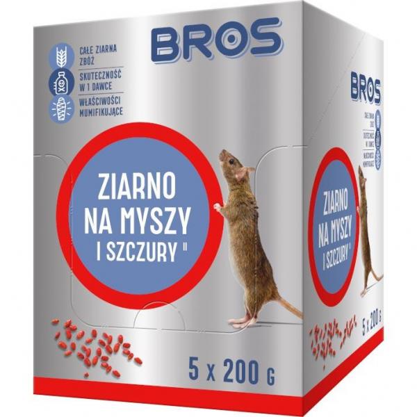 Bros trutka - ziarno na myszy i szczury 5x200g

