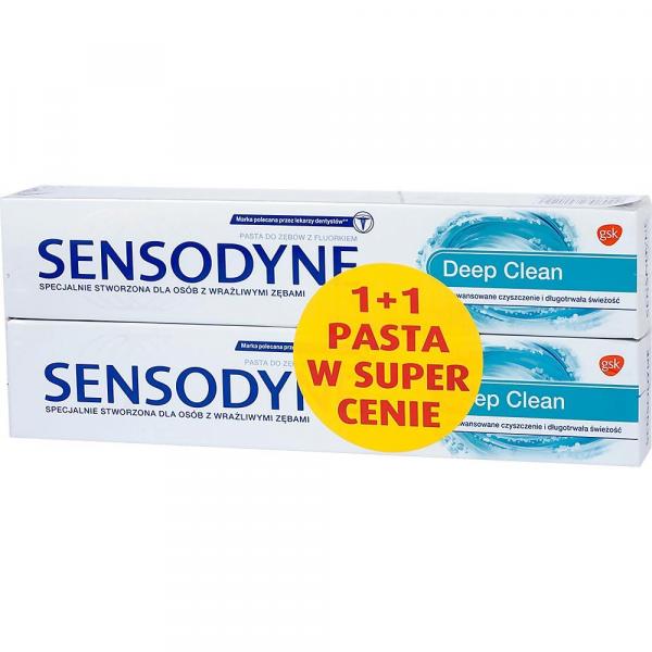 Sensodyne 2x75ml Deep Clean pasta do zębów 1+1 gratis
