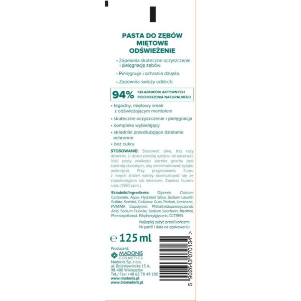 Dentino pasta do zębów miętowa 125ml
