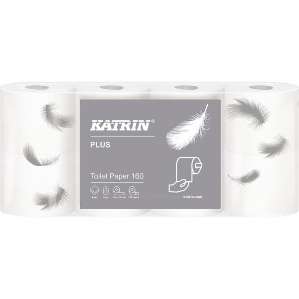 Katrin plus 112966 papier toaletowy, 2-warstwowy, 8 sztuk
