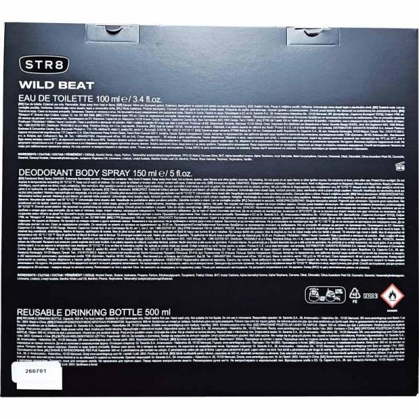 STR8 zestaw Wild Beat woda toaletowa 100ml + dezodorant 150ml + bidon 500ml 