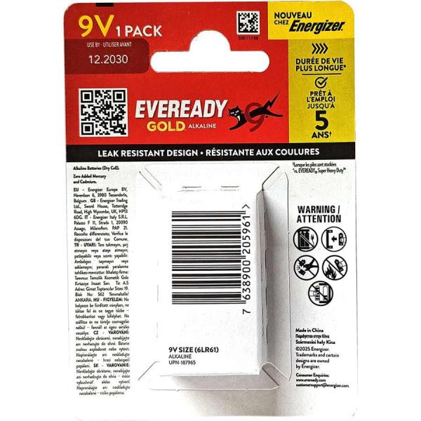 Eveready Gold Alkaline 6LR61 bateria alkaliczna 9V