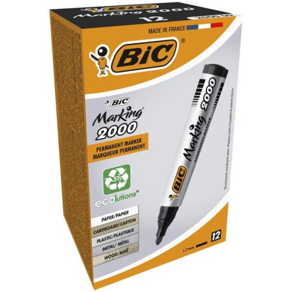 BIC marker czarny 12 sztuk Marking 2000
