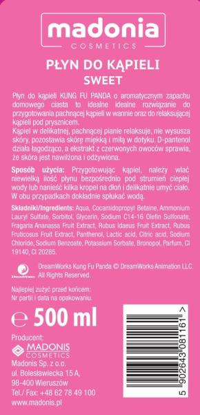 Madonia Kung Fu Panda płyn do kąpieli 500ml Sweet
