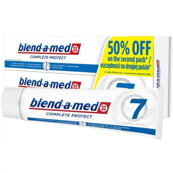 Blend-a-med Complete 7 Crystal White 2x100ml pasta do zębów
