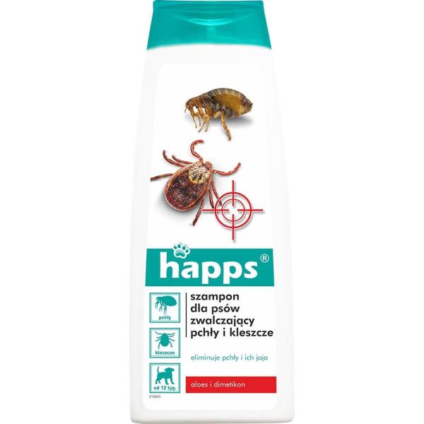 Happs szampon dla psów zwalczający pchły i kleszcze 250ml
