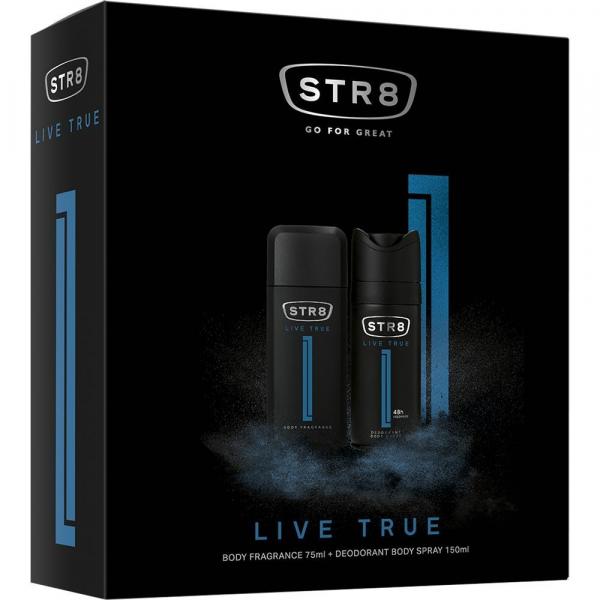STR8 zestaw Live True dezodorant perfumowany 75ml + dezodorant 150ml