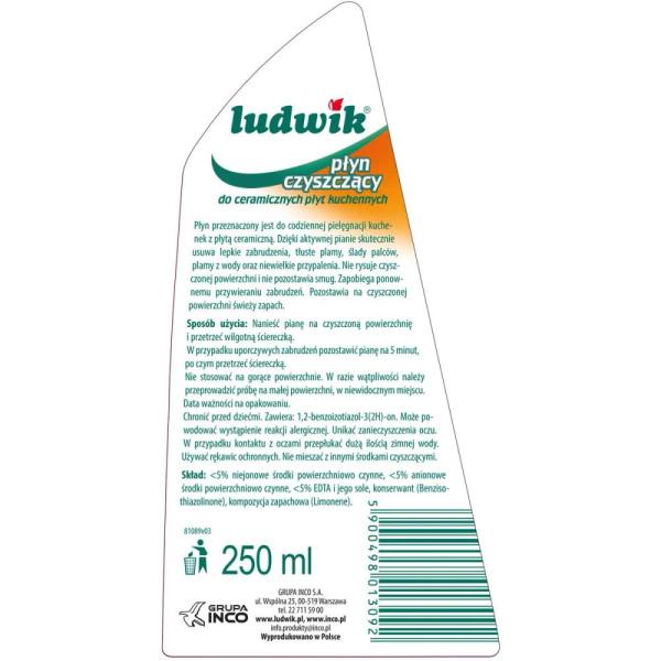 Ludwik płyn do czyszczenia płyt ceramicznych spray 250ml