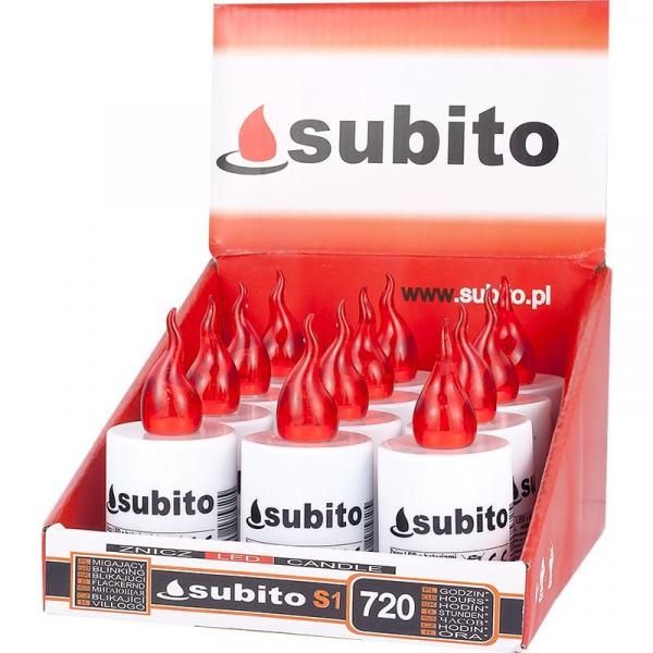 Subito S1 wkład do zniczy LED Czerwony 12 sztuk
