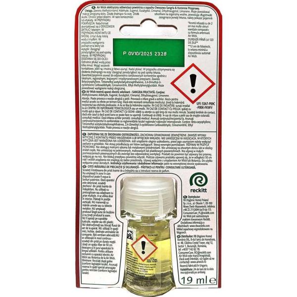 Air Wick elektryczny wkład 19ml Owocowa Sangria i Korzenne Przyprawy 