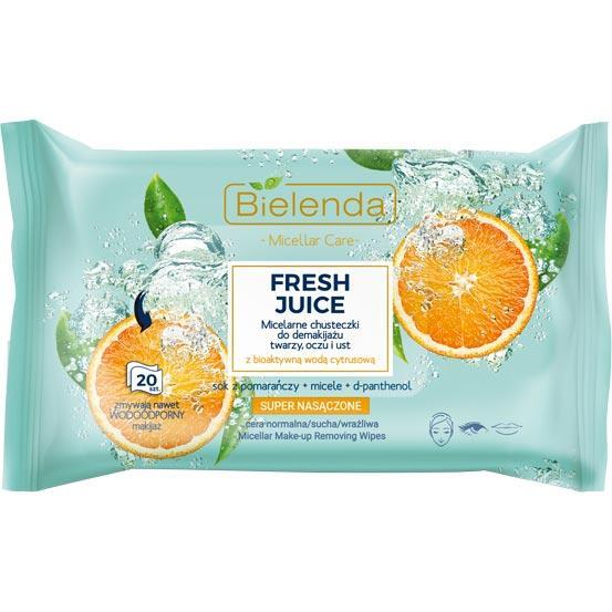 Bielenda Fresh Juice chusteczki do demakijażu 20 sztuk Pomarańcza