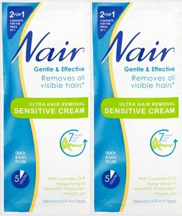 Nair krem do depilacji miejsc wrażliwych saszetka 2x30ml
