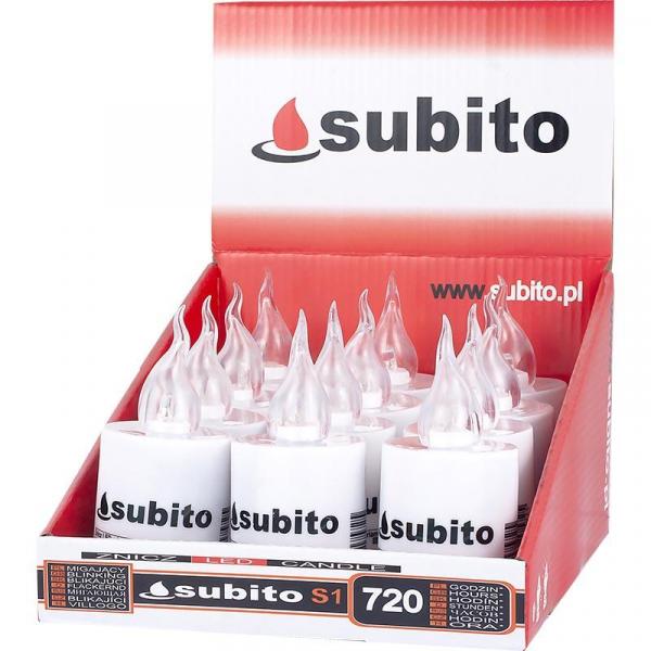 Subito S1 wkład do zniczy LED Biały 12 sztuk
