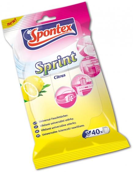 Spontex Sprint Citrus ściereczki nawilżane 40 szt