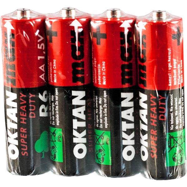 Oktan baterie cynkowe AA R6 1,5V 4 sztuki folia
