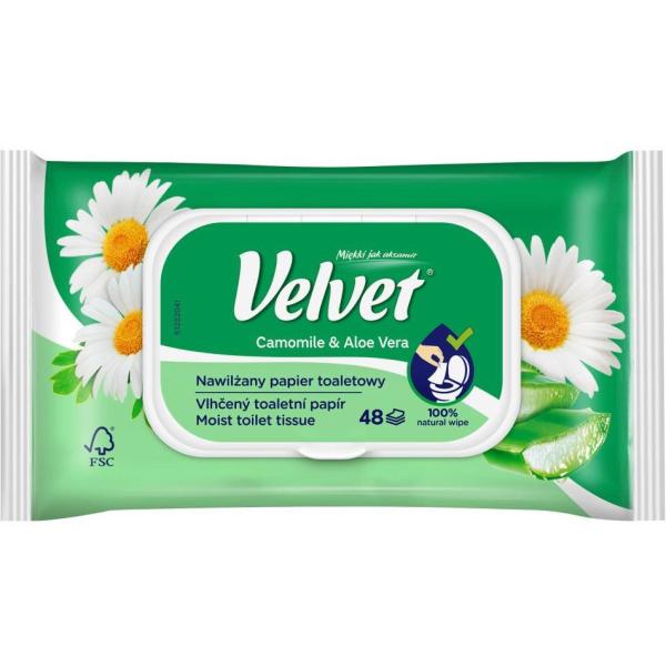 Velvet Camomile & Aloe Vera papier toaletowy nawilżany 48 sztuk 