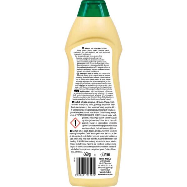 Ludwik mleczko do szorowania cytrynowe 660g