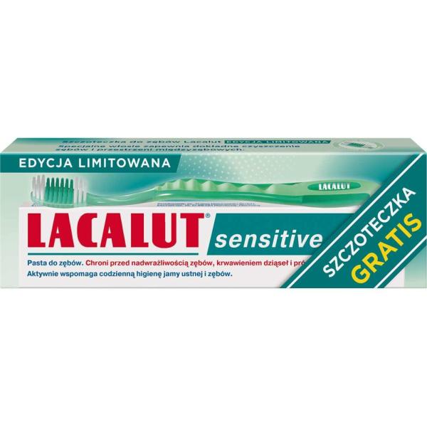 Lacalut Sensitive zestaw (pasta do zębów 75ml + szczoteczka ) 