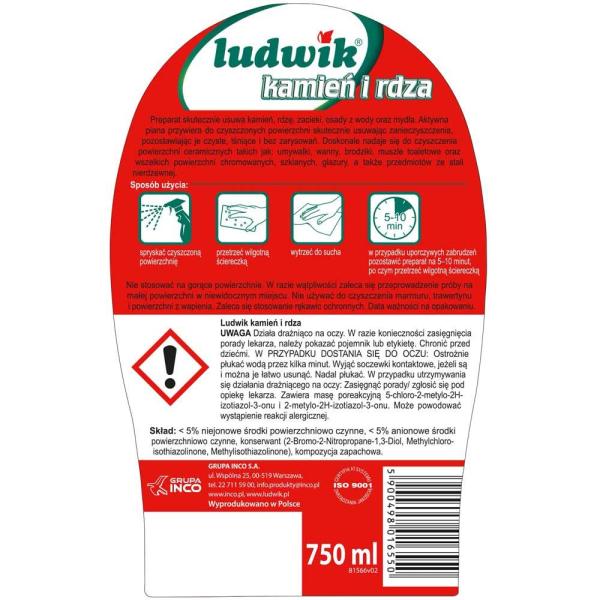 Ludwik spray do usuwania rdzy i kamienia 750ml