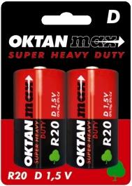 Oktan baterie cynkowe D R20 1,5V 2szt.