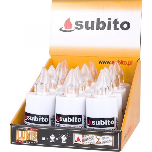 Subito LUMIS wkład do zniczy LED Biały 12 sztuk
