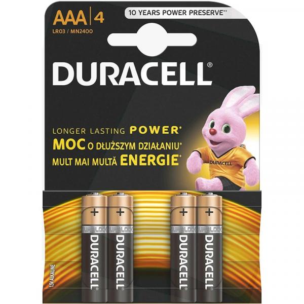 Duracell baterie alkaliczne AAA 4 sztuki