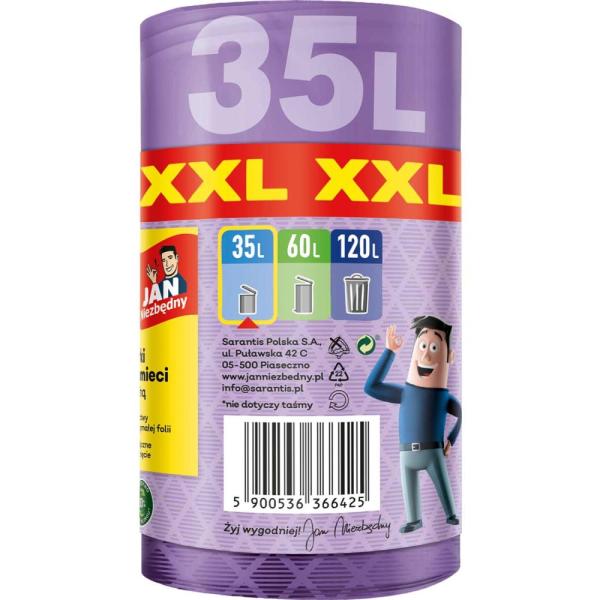 Jan Niezbędny worki LD 3D lawendowe XXL 35L 32szt.