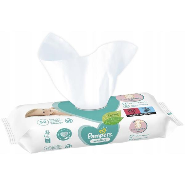 Pampers Sensitive chusteczki nawilżane dla niemowląt 52 sztuki