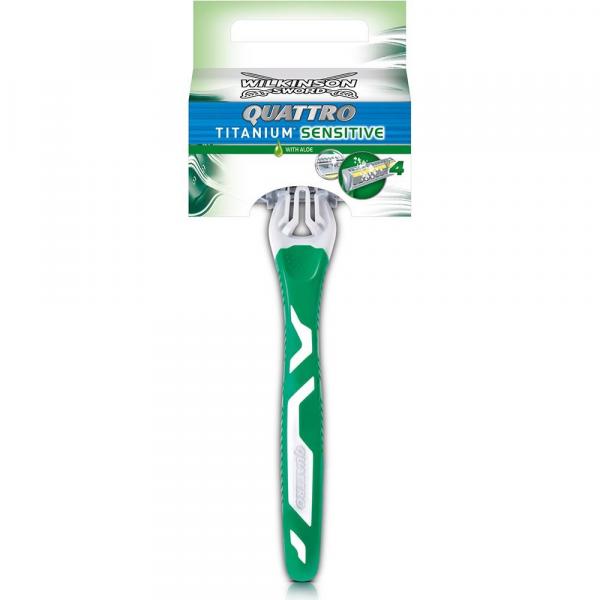 Wilkinson Quatro Titanium Sensitive golarki 4-ostrzowe 12 sz