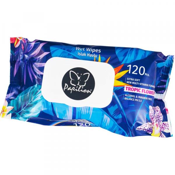Papilon chusteczki nawilżane Tropic Flowers 120 sztuk
