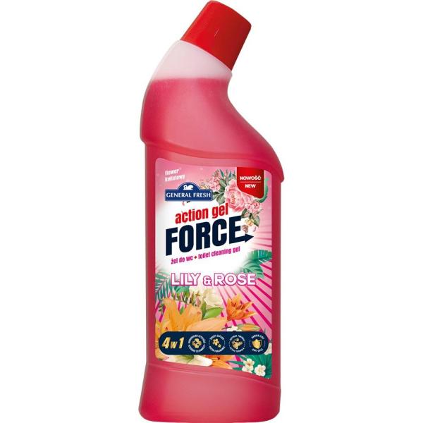 General Fresh płyn do WC 1L Action Gel Force Lily & Rose
