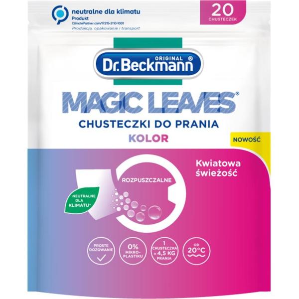 Dr. Beckmann Magic Leaves chusteczki do prania Kolor 20 sztuk Kwiatowa Świeżość 