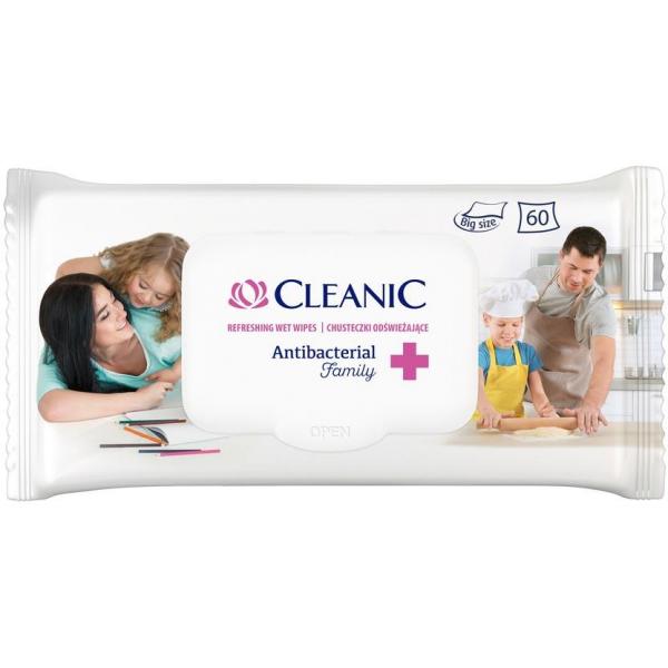 Cleanic Chusteczki nawilżane 60 sztuk Antibacterial
