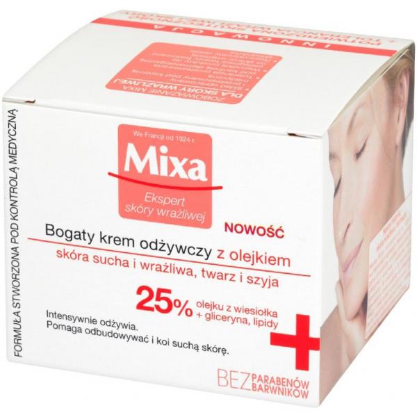 Mixa 25% bogaty krem odżywczy z olejkiem 50ml